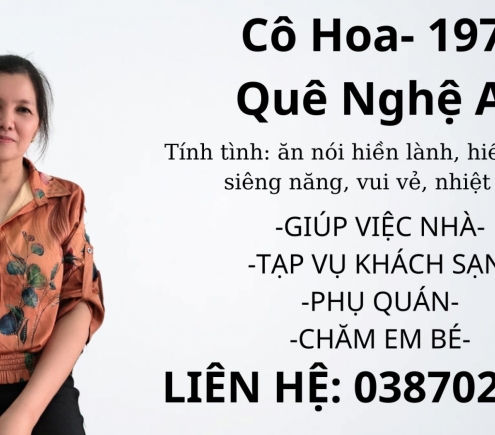 CHĂM EM BÉ - GIÚP VIỆC NHÀ- PHỤ QUÁN-TẠP VỤ KHÁCH SẠN