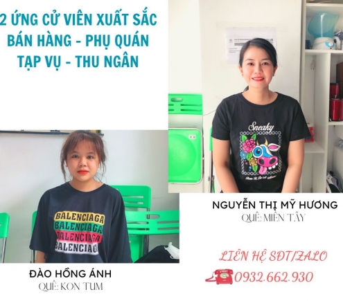 Phụ Quán, bán hàng, Lao Động Phổ Thông.