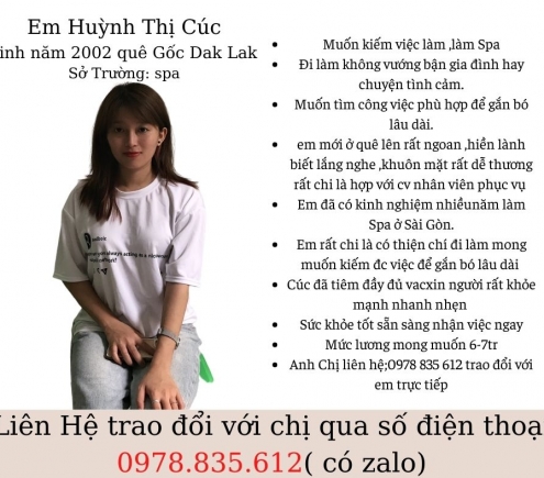 Cần tìm việc làm spa ở sài gòn