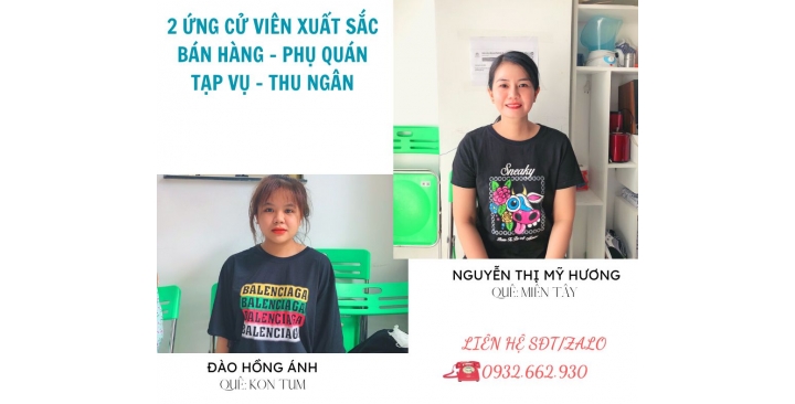 Phụ Quán, bán hàng, Lao Động Phổ Thông.