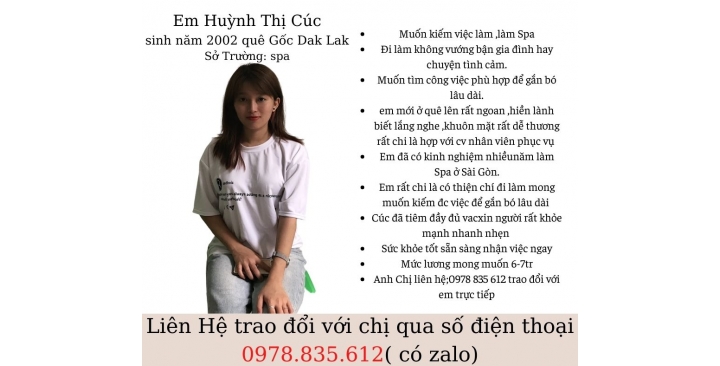 Cần tìm việc làm spa ở sài gòn